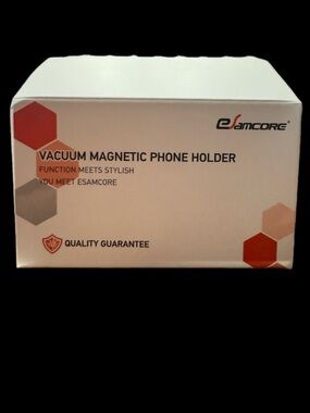 Esamcore Vacuum Magnetic Phone Holder - White with Red Accents
